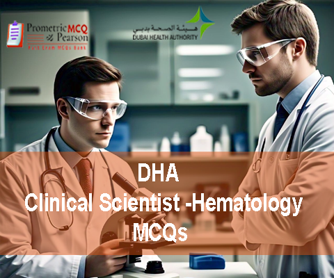 A team of Clinical Scientist Hematologist in lab advertising DHA Clinical Scientist -Hematology Prometric Licensing Exam MCQs