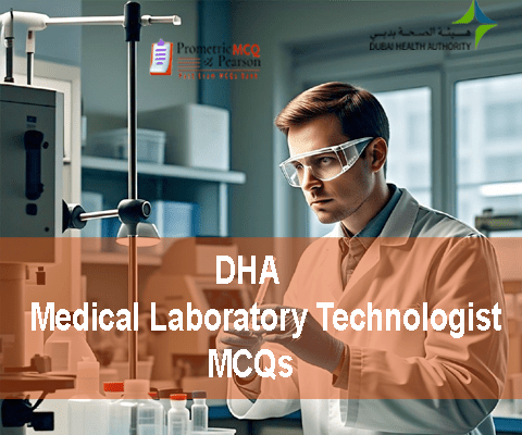 A Medical Laboratory Technologist in Laboratory advertising DHA Medical Laboratory Technologist Prometric Licensing Exam MCQs