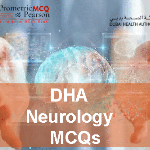 A Neurologist examining a patient brain and advertising DHA Neurology Prometric Licensing Exam MCQs