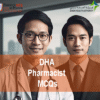 A team of Pharmacists in pharmacy clinic advertising DHA Pharmacist Prometric Licensing Exam MCQs