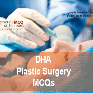 A plastic Surgeon with a patient advertising DHA Plastic Surgery Prometric Licensing Exam MCQs