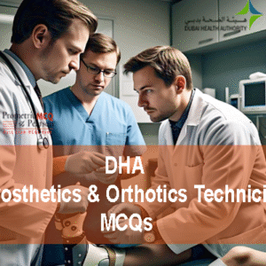 A team of Prosthetics & Orthotics staff examining a patient in clinic and advertising DHA Prosthetics & Orthotics Prometric Licensing Exam Technician