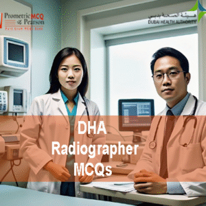 A team of medical staff in clinic advertising DHA Radiographer Prometric Licensing Exam MCQs