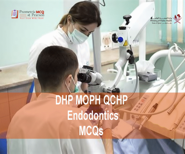 A team of dentists in clinic advertising DHP MOPH QCHP Endodontics Prometric Licensing Exam MCQs
