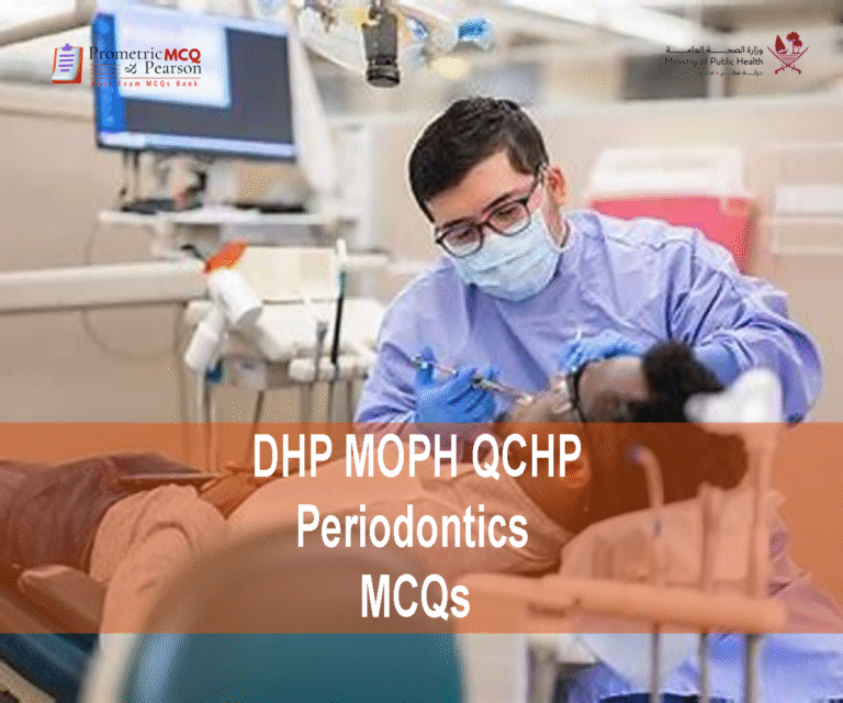A Periodontist specialist dentist examining a patient in clinic & advertising DHP MOPH QCHP Periodontics MCQs