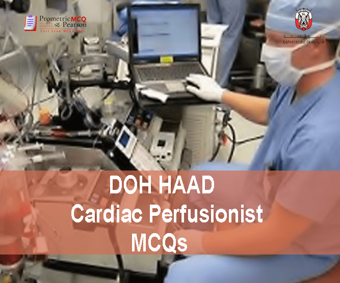 A Cardiac Perfusionist with computer machines showing DOH HAAD Cardiac Perfusionist Pearson Licensing Exam MCQs