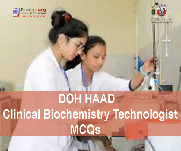 A Clinical Biochemistry Technologists in lab showing DOH HAAD Clinical Biochemistry Technologist Pearson Licensing Exam MCQs