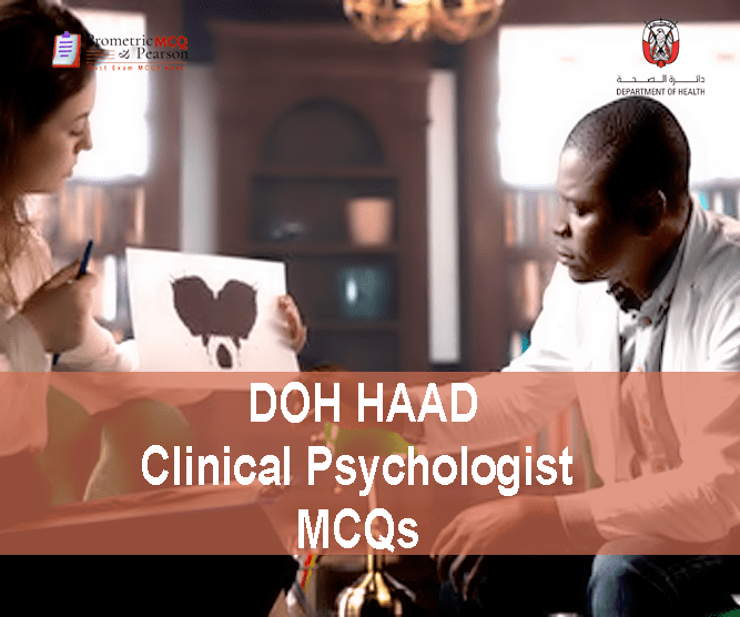 A Clinical Psychologist with a patient in clinic showing DOH HAAD Clinical Psychologist Pearson Licensing Exam MCQs