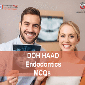a smiling couple in dentist clinic advertising DOH HAAD Endodontics Pearson Licensing Exam MCQs