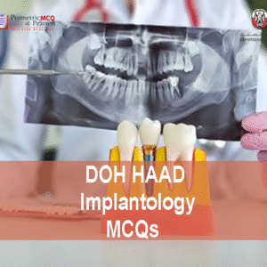 A dentist advertising DOH HAAD Implantology Pearson Licensing Exam MCQs