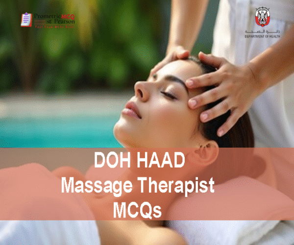Massage Therapist doing Massage of a client and showing the DOH HAAD Massage Therapist Pearson Licensing Exam MCQs