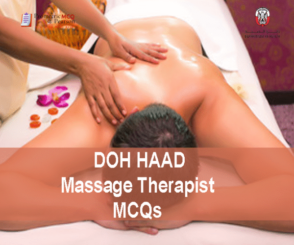 Massage Therapist doing Massage of a client and showing the DOH HAAD Massage Therapist Pearson Licensing Exam MCQs