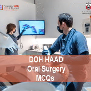 A team of medical staff with a patient advertising DOH HAAD Oral Surgery Pearson Licensing Exam MCQs
