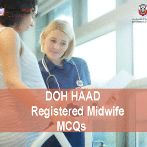 A Registered Midwife with a female patient displaying DOH HAAD Registered Midwife Pearson Licensing Exam MCQs