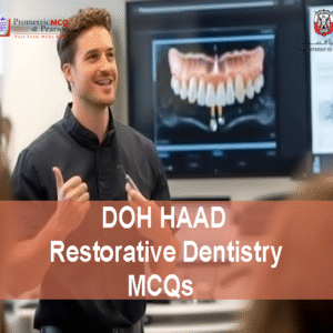 a dentist advertising DOH HAAD Restorative Dentistry Pearson Licensing Exam MCQs