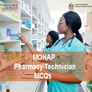 A Team of Pharmacy Technicians in clinical pharmacy working and advertising MOHAP Pharmacy Technician Prometric Licensing Exam MCQs