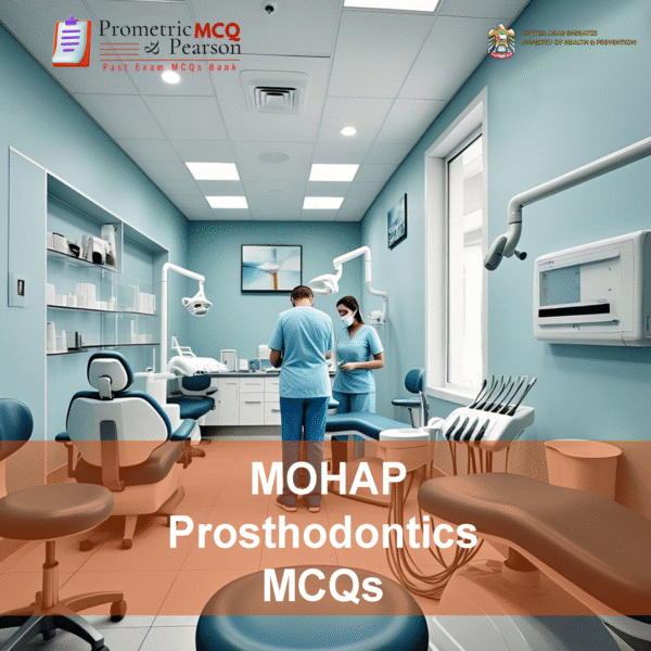 A team of specialist Prosthodontics dentists in clinic advertising MOHAP Prosthodontics Prometric Licensing Exam