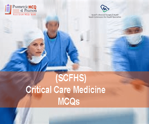 A team of medical professionals in emergency room with a patient advertising SCFHS Critical Care Medicine MCQs