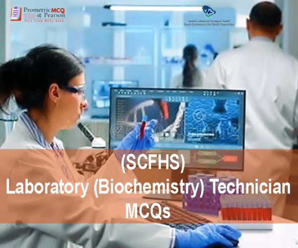 A Laboratory Biochemist in lab advertising SCFHS Laboratory (Biochemistry) Technician MCQs