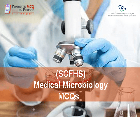 A medical professional in microbiology lab adverting SCFHS Medical Microbiology MCQs