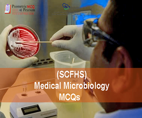 A medical professional in microbiology lab adverting SCFHS Medical Microbiology MCQs