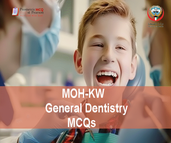 A dentist examining a boy in dental clinic and advertising MOH-KW General Dentistry Prometric Licensing Exam MCQs