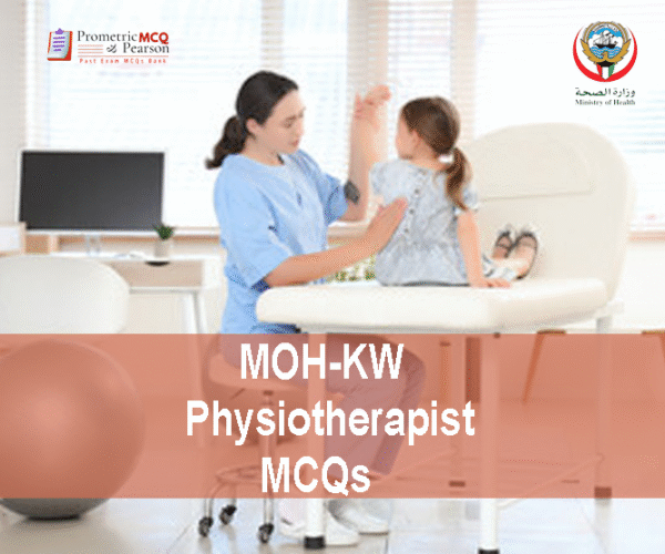 A Physiotherapist examining a baby patient in clinic and advertising MOH-KW Physiotherapy Prometric Licensing Exam MCQs