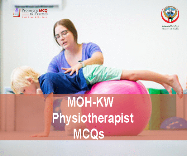A Physiotherapist examining a baby patient in clinic and advertising MOH-KW Physiotherapy Prometric Licensing Exam MCQs