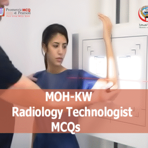A Radiology Technologist Examining a patient in x-ray room and advertising MOH-KW Radiology Technologist MCQs