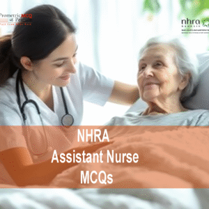 An Assistant Nurse with an old female patient in clinic advertising NHRA Assistant Nurse MCQs