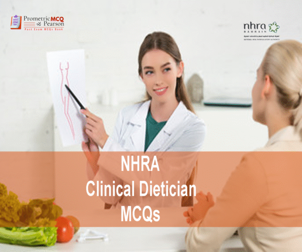 A Clinical Dietician with a man advertising NHRA Clinical Dietician MCQs