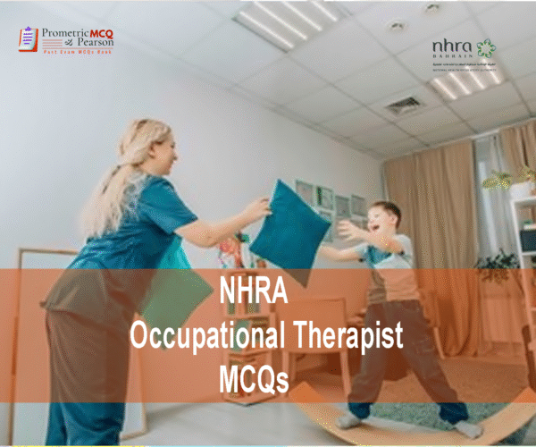 a child with an Occupational Therapist advertising NHRA Occupational Therapy MCQs