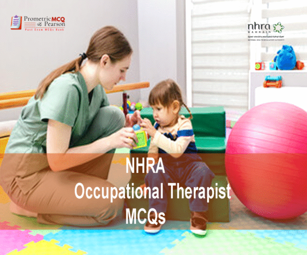 a child with an Occupational Therapist advertising NHRA Occupational Therapy MCQs