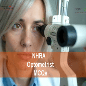 An Optometrist in clinic advertising NHRA Optometrist MCQs