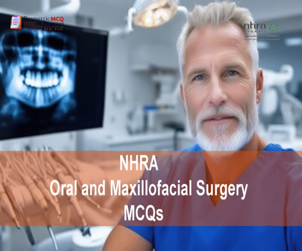 A doctor in dental clinic advertising NHRA Oral and Maxillofacial Surgery MCQs