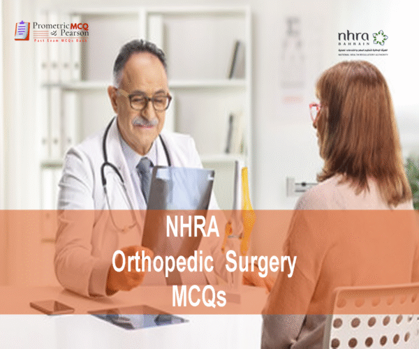 A specialist Orthopedic Surgeon examining a patient's xray in clinic and advertising NHRA Orthopedic Surgery MCQs