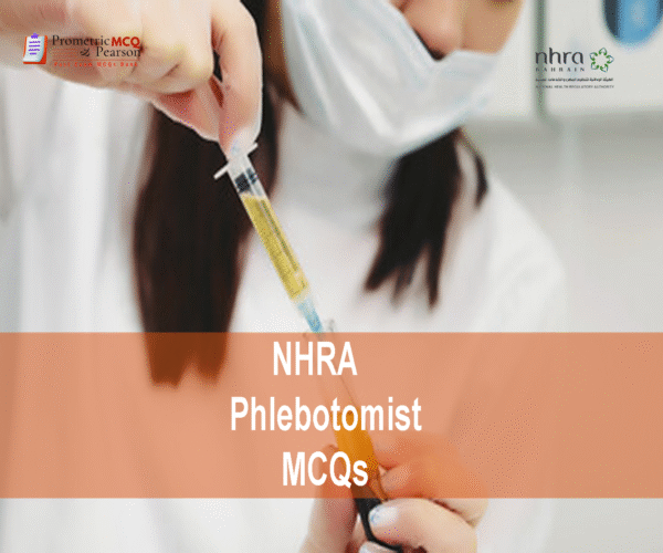 A Phlebotomist filing an injection in clinic and advertising NHRA Phlebotomist MCQs