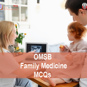 A Family Medicine with a baby in clinic advertising OMSB Family Medicine Pearson Licensing Exam MCQs