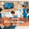 A team of dental lab technologist examining a patient in dental clinic and advertising SCFHS Dental Lab Technology MCQs