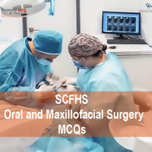An Oral & Maxillofacial Surgeon with a team member in clinic examining a patient and advertising SCFHS Oral and Maxillofacial Surgery MCQs