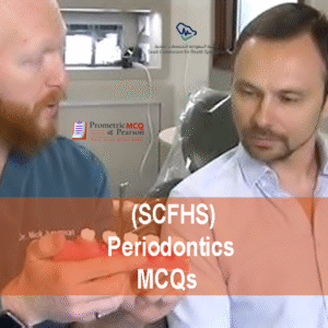 A specialist periodontist dentist with a patient in clinic advertising SCFHS Periodontics MCQs