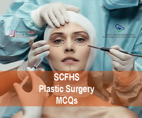 A Plastic Surgeon examining a patient in clinic and advertising SCFHS Plastic Surgery MCQs
